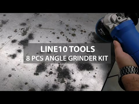 Kit de amoladora angular (8 piezas) | Cepillo de alambre, discos de lijado y corte