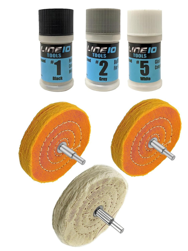 Kit de rueda pulidora de metal para taladro, con compuesto de pulido de 3 pasos