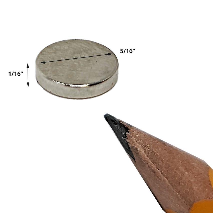 Neodymium Magnet Discs  5/16" x 1/16"