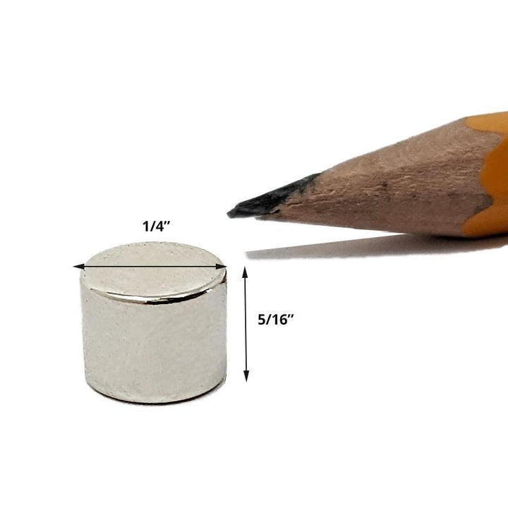 Cilindros magnéticos de neodimio de 5/16" x 1/4"