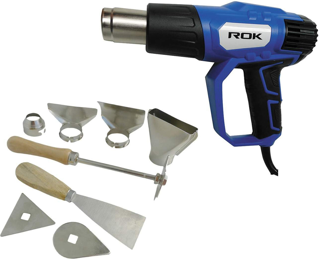 Pistolet thermique ROK double température 1500 watts avec kit d'accessoires 9 pièces