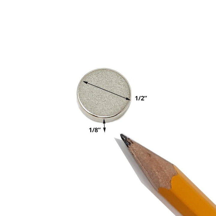Imán de neodinio en forma de disco | 1/2" de diámetro x 1/8" de altura
